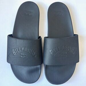 Billabong Men’s All-Black Slides Sandals – Size 10 – Soft Footbed – NEW
